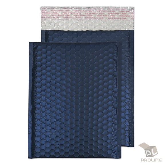 ProLine Matte Metallic Royal Blue Poly Bubble Mailers Envelopes 4" x 8" (100 Mailers)