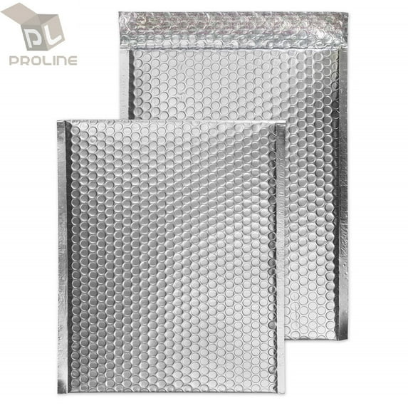 ProLine® Metallic Silver Poly Bubble Mailers Envelopes 8.5" x 12" (10 Mailers)