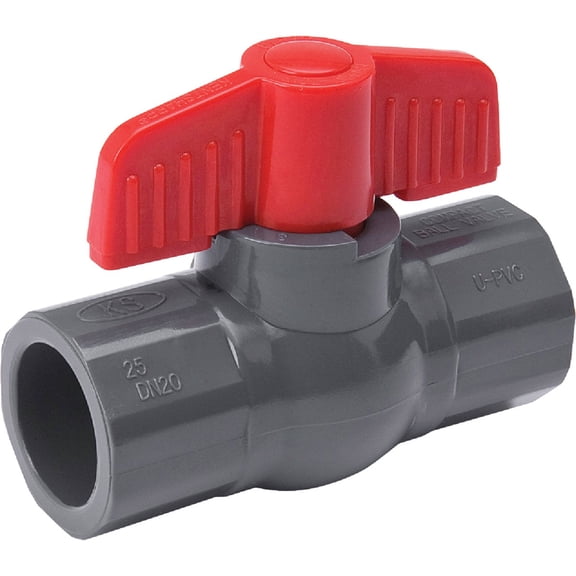 ProLine PVC Schedule 80 Grey Ball Valve Solvent Weld - Pack of 2