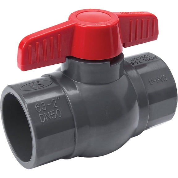 ProLine PVC Schedule 80 Grey Ball Valve Solvent Weld - Pack of 2