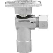 ProLine Quarter Turn Sweat X Compression Stop Angle Valve - Single Pack   Standard Mounting Hardware, Drop-In Replacement