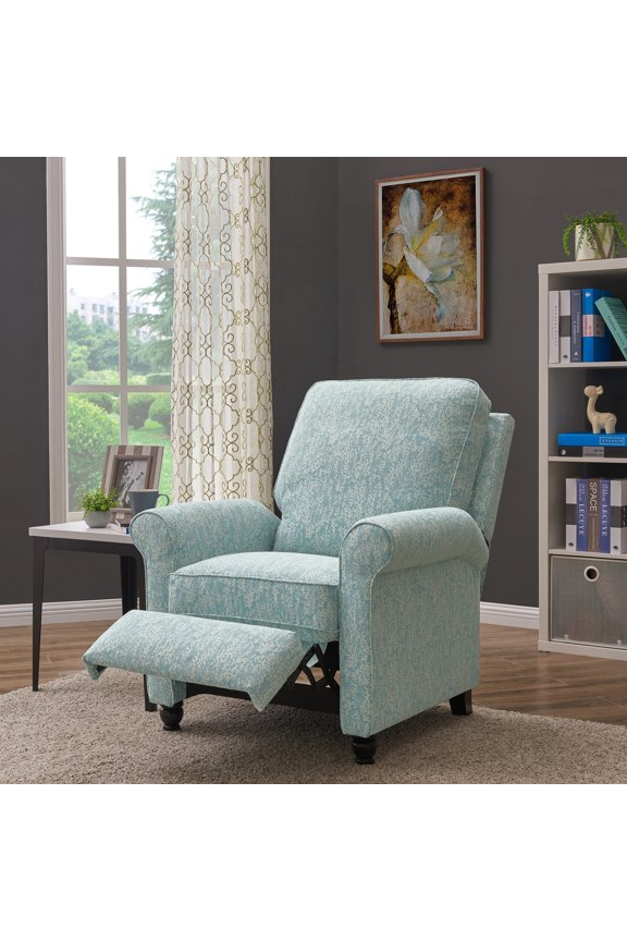 Sky Blue Push-back Recliner Chair