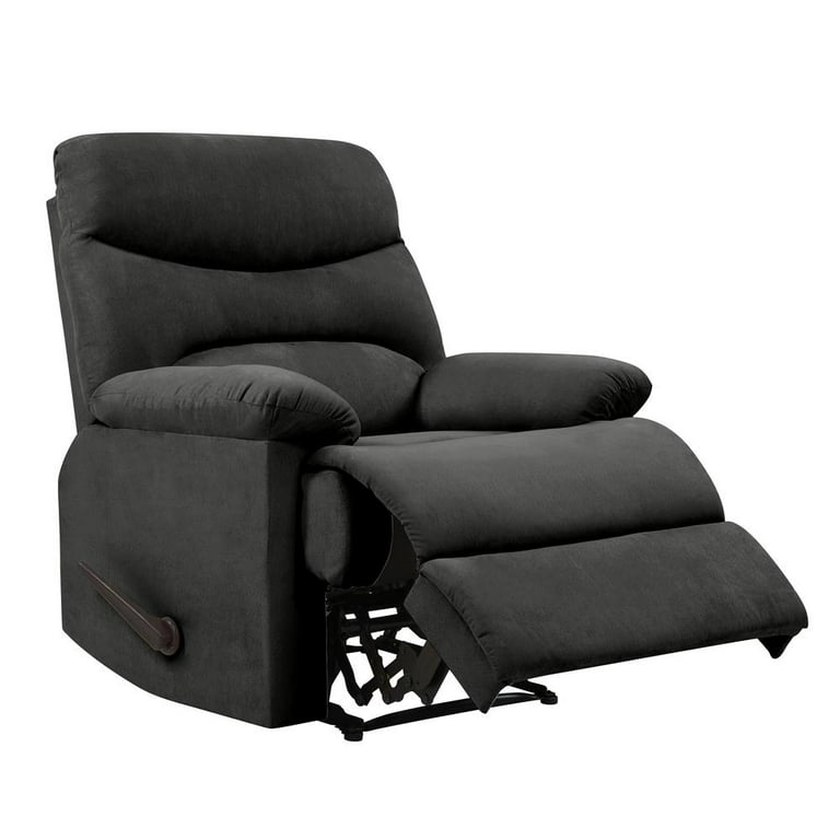 ProLounger Wall Hugger Recliner in Grey Microfiber with Stitched Back