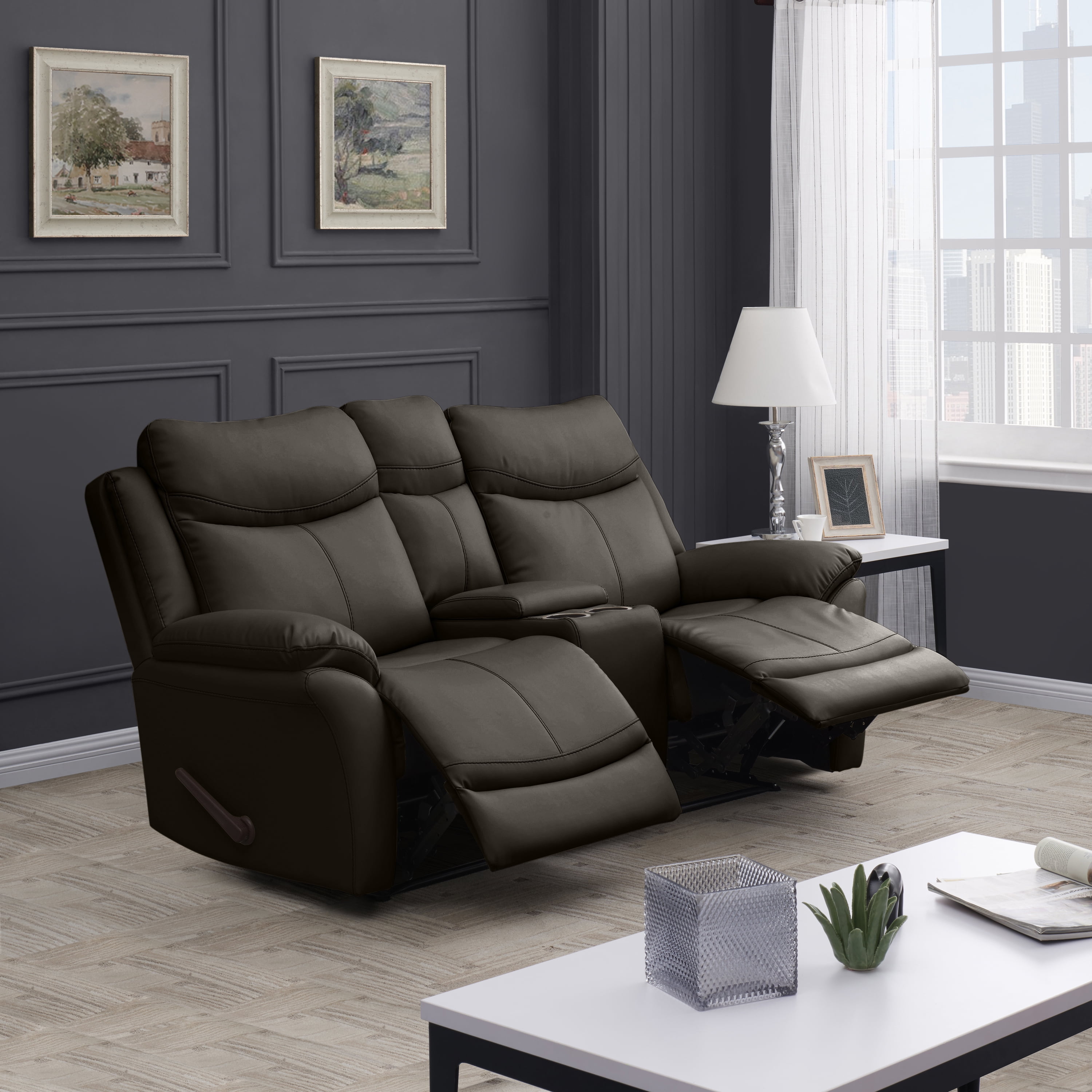 Prolounger modern wall hugger reclining loveseat hotsell