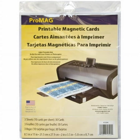 ProMag AFG12504 Printable Magnetic Cards-2''X3.5'' 10 Cards/Sheet 3 Sheets/Pkg