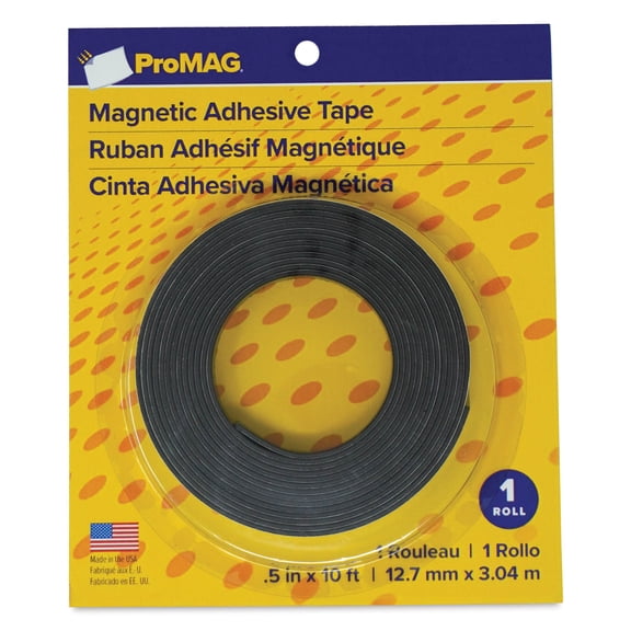 ProMag Adhesive Magnetic Tape Roll - 1/2" x 10 ft
