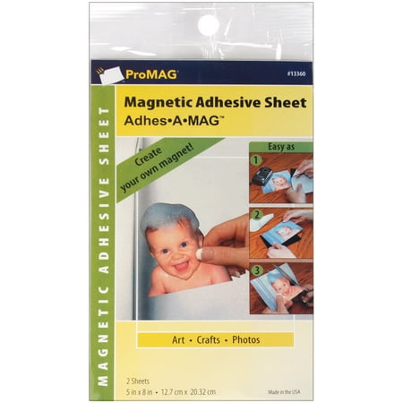 ProMag Adhesive Magnetic Sheets 2/Pkg-5"X8"