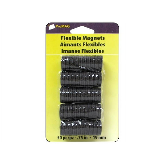 ProMag Flexible Round Magnets, 3/4", 50 Count