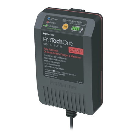 ProMariner 24104 ProTechOne Digital Series On Board Battery Charger/Maintainer, AC Inlet with Self-Closing Cover - 4 Amp