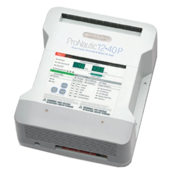12" White and Black ProNautic 3 Bank Battery Charger - 40 Amp