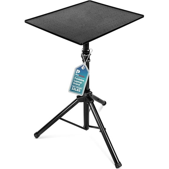 ProMaster Adjustable Tripod Projector Stand - Height Adjustable Projector Floor Stand for Outside Use, Laptop Tripod Mount, Portable Projector Stand Table, DJ Equipment Stand - Black