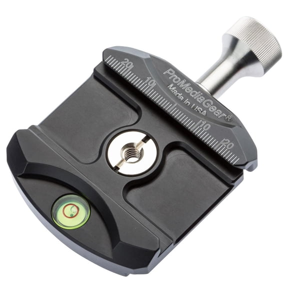 ProMediaGear C60 Arca-Swiss Compatible Quick Release Clamp with 1/4" Hardened Thread Insert & Bubble Level