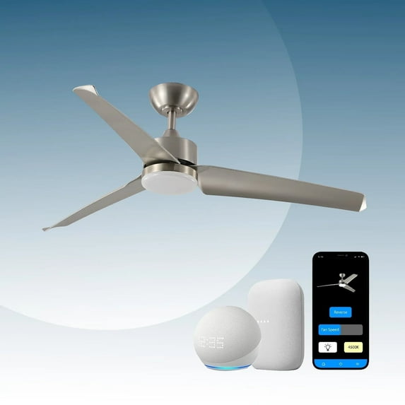 Pro-Mounts All Seasons 52-Inch Ceiling Fan with LED Light, Reversible Airflow, Quiet Motor, Energy-efficient, Timer