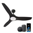 thumbnail image 1 of ProMounts 52 in. WIFI 3-Blade Smart Ceiling Fan with Reversible Motor, 6 Speeds and 3 Color Temperatures, App Control, Black, 1 of 11