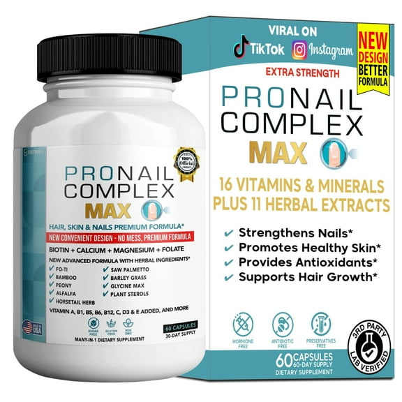 ProNail Complex Max Nail Strength & Growth Support Supplement, 60 Capsules