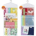 thumbnail image 1 of ProPik Hanging Double Sided Gift Bag Storage Organizer with Multiple Front and Back Pockets - Organize Your Gift Wrap, Tissue Paper, and Paper Bags 38 x 16 Inch PVC (White), 1 of 8