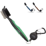 ProPlay Golf Club Cleaning Brush and Groove Cleaner, Retractable Carabiner, Green, Lightweight Golf Accessory 1-Count