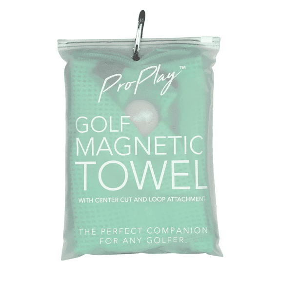 ProPlay Golf Towel Magnetic Waffle Microfiber Absorbent with Center Cut and Loop Attachment, One Size