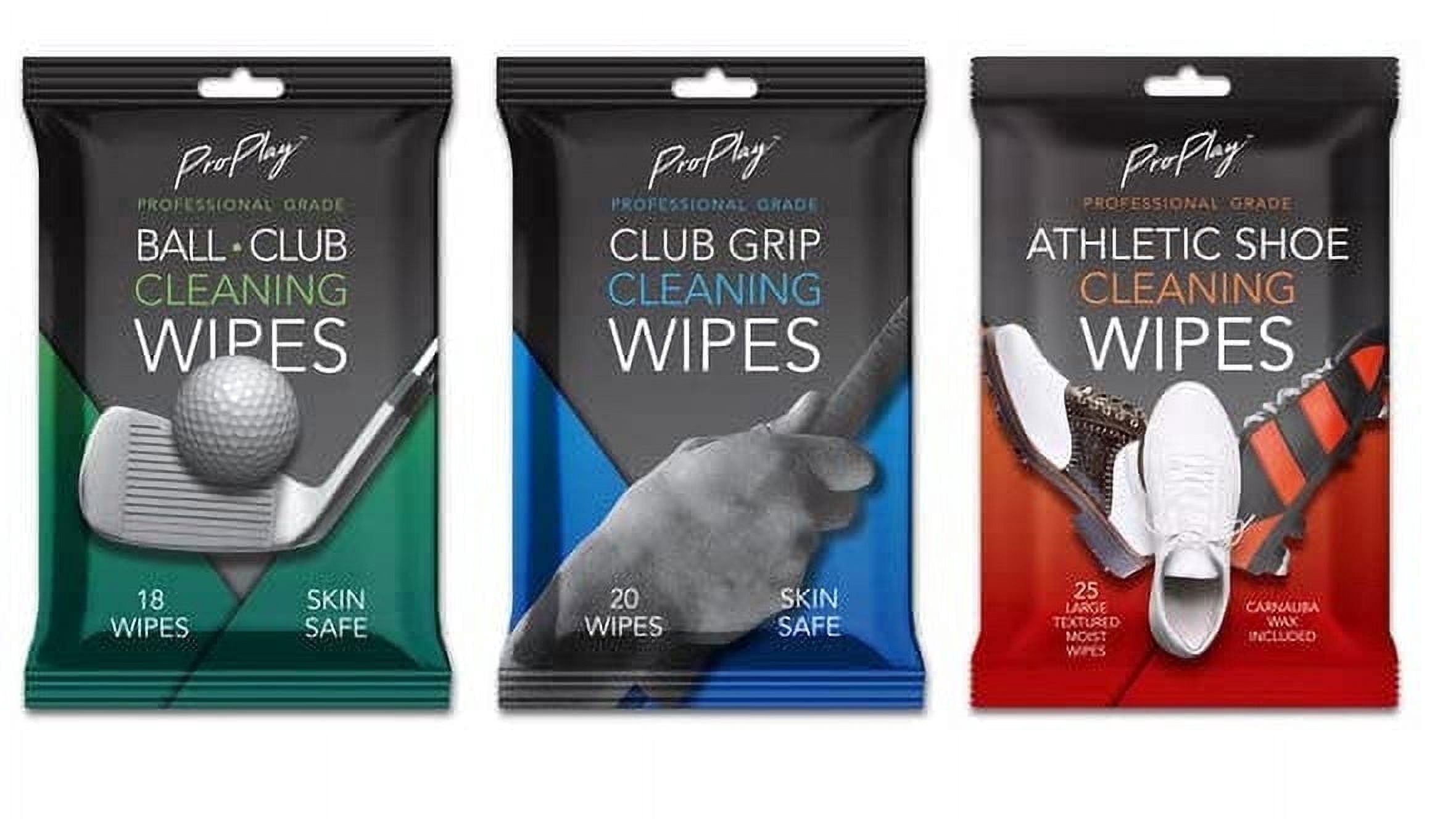 ProPlay Golf & Sports Cleaning Wipes Starter Pack, Club, Ball, Shoe & Grip Cleaner, Unscented, 4 pack
