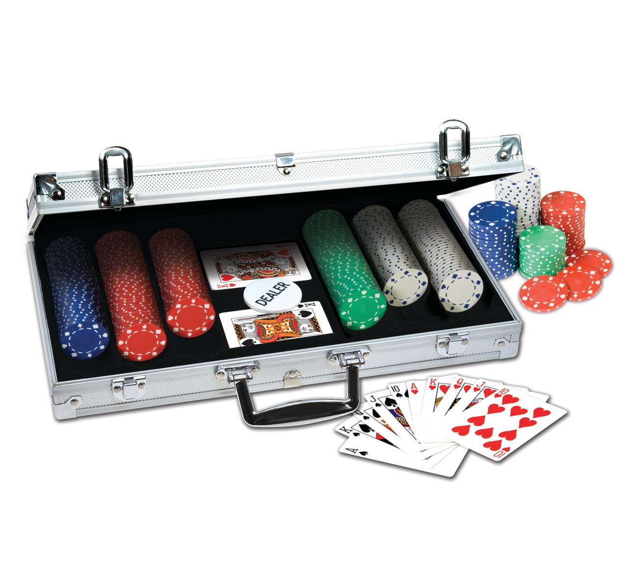 ProPoker 300 Poker Chip Set with Aluminum Case, 2 Decks of Cards, and
