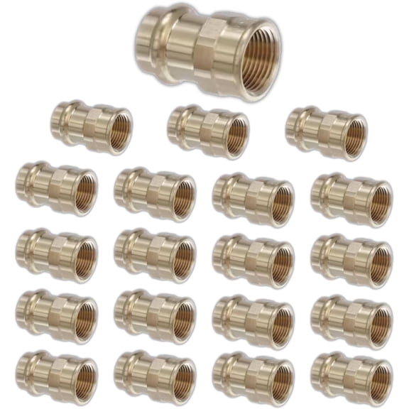 ProPress Brass Adapter 3/4" Press Fittings Adapter 3/4" Female NPT Brass Adapter (Pack of 20)