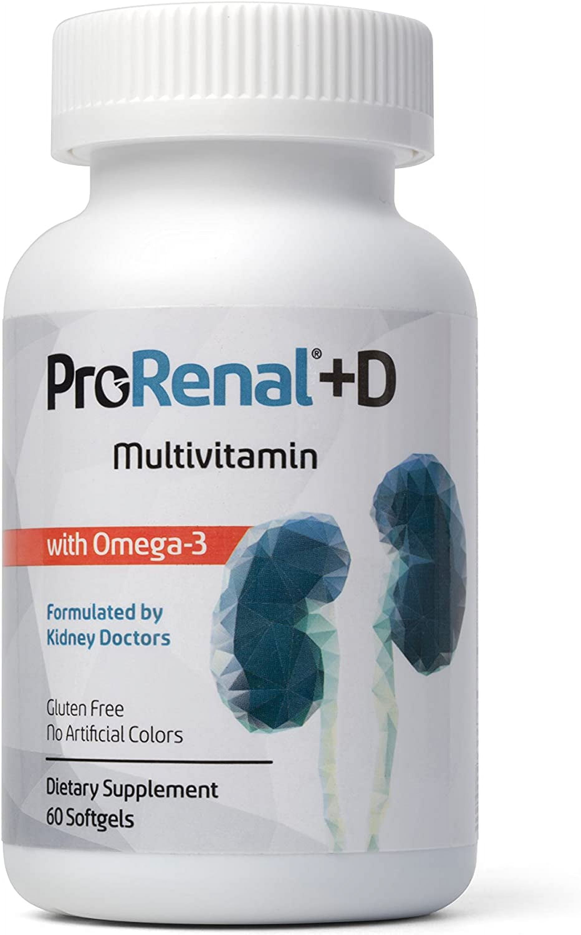 ProRenal+D with Omega3 Fish Oil Kidney Multivitamin 30Day Supply