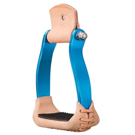 Tough 1 Stirrups Polished Aluminum Barrel Racer Turquoise 57-99655C