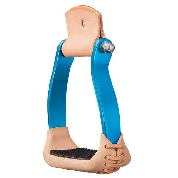 ProRider USA Horse Saddle Western Aluminum Barrel Racer Stirrups Turquoise Rodeo Tack 51116