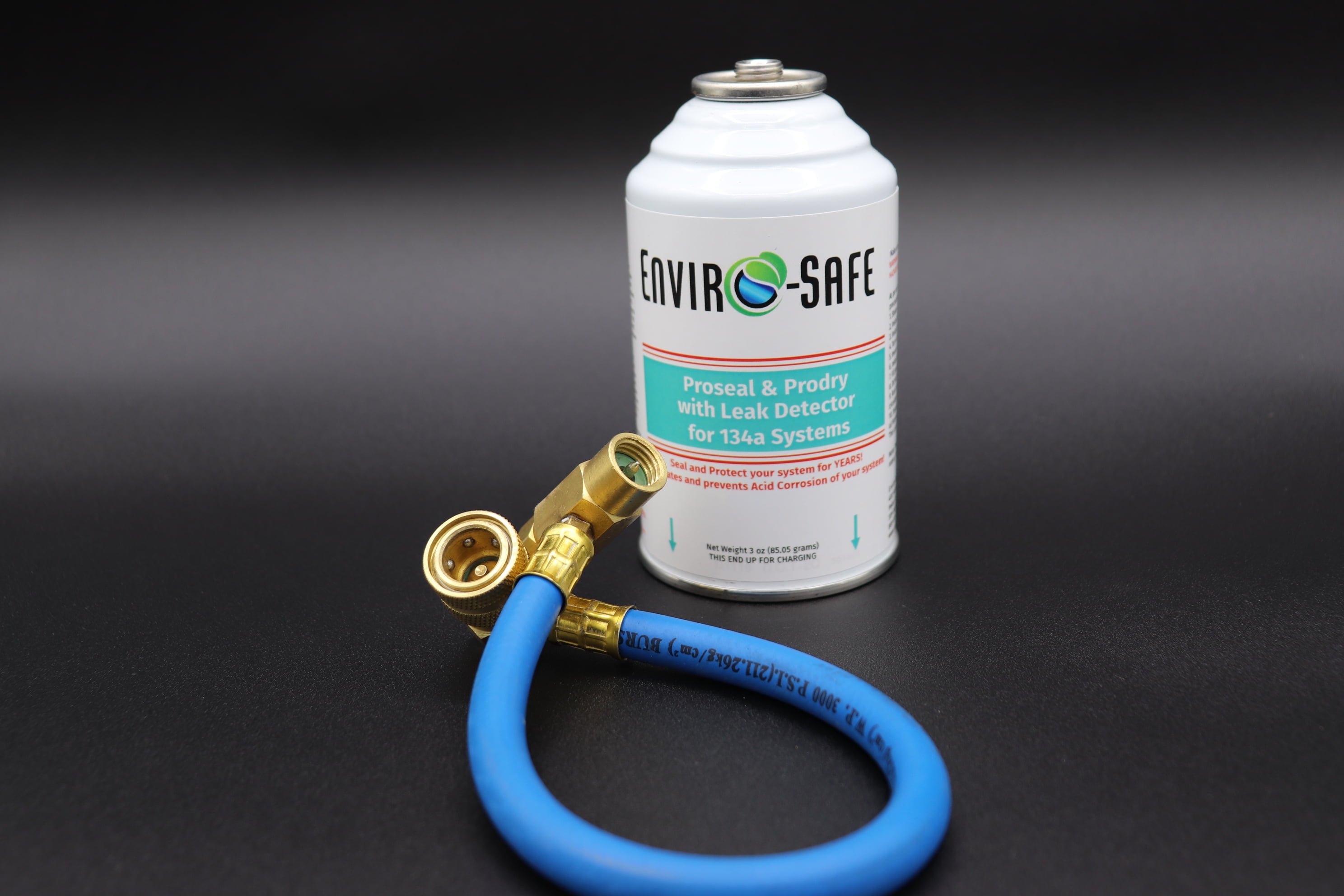 ProSeal & ProDry w/ Leak Detector for 134a Systems 3 oz Can w/ Brass Hose