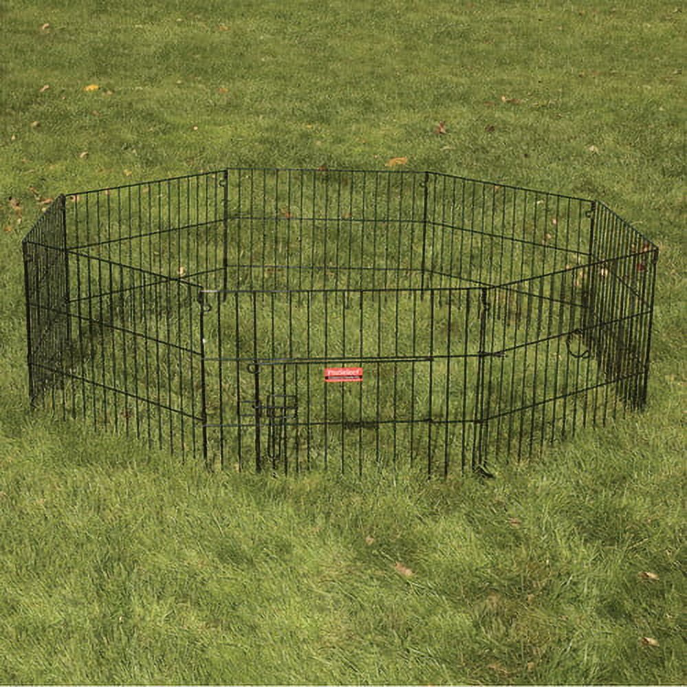 Black Metal 8-Panel Exercise Pen with Door