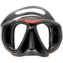 Tidal Mask - Advanced Anti Fog Diving Mask for Scuba Diving, Snorkeling, Free Diving and Swimming. Wide-Angle Tempered Glass Lens. Best Anti-Fog Diving mask for Adults - Red/ Clear Lens