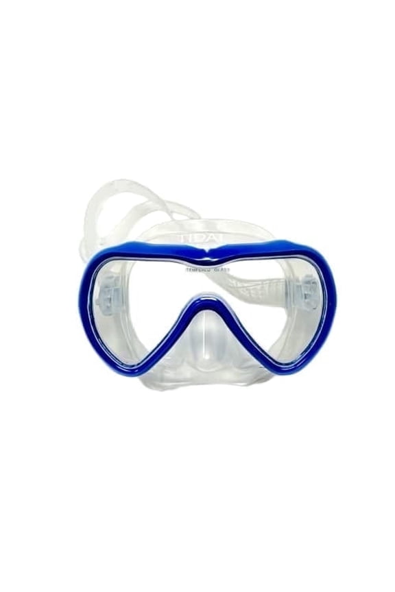 Tidal Mask – Advanced Anti-Fog Diving Mask for Scuba, Snorkeling, Free Diving & Swimming | Wide-Angle Tempered Glass Lens Single Lens | Best Adult Scuba, Snorkel & Dive Mask – Blue/Clear.