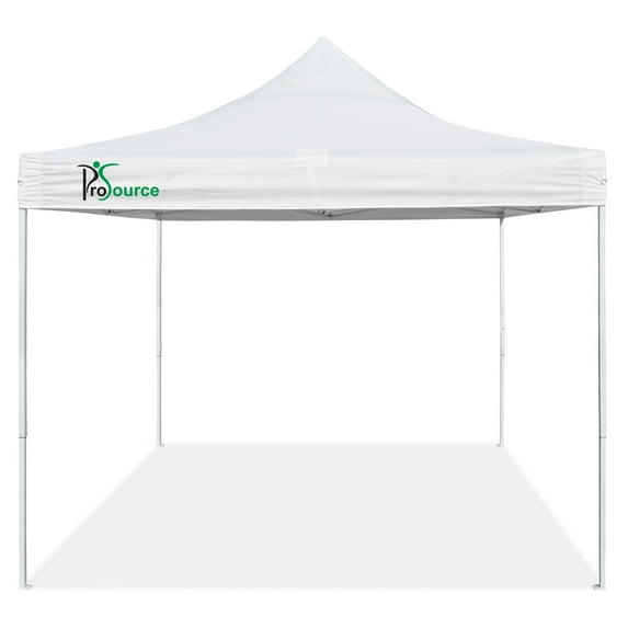 ProSource 10’ x 10’ Easy Pop Up Canopy Tent for Outdoor Use, Instant 1-Push Setup, White
