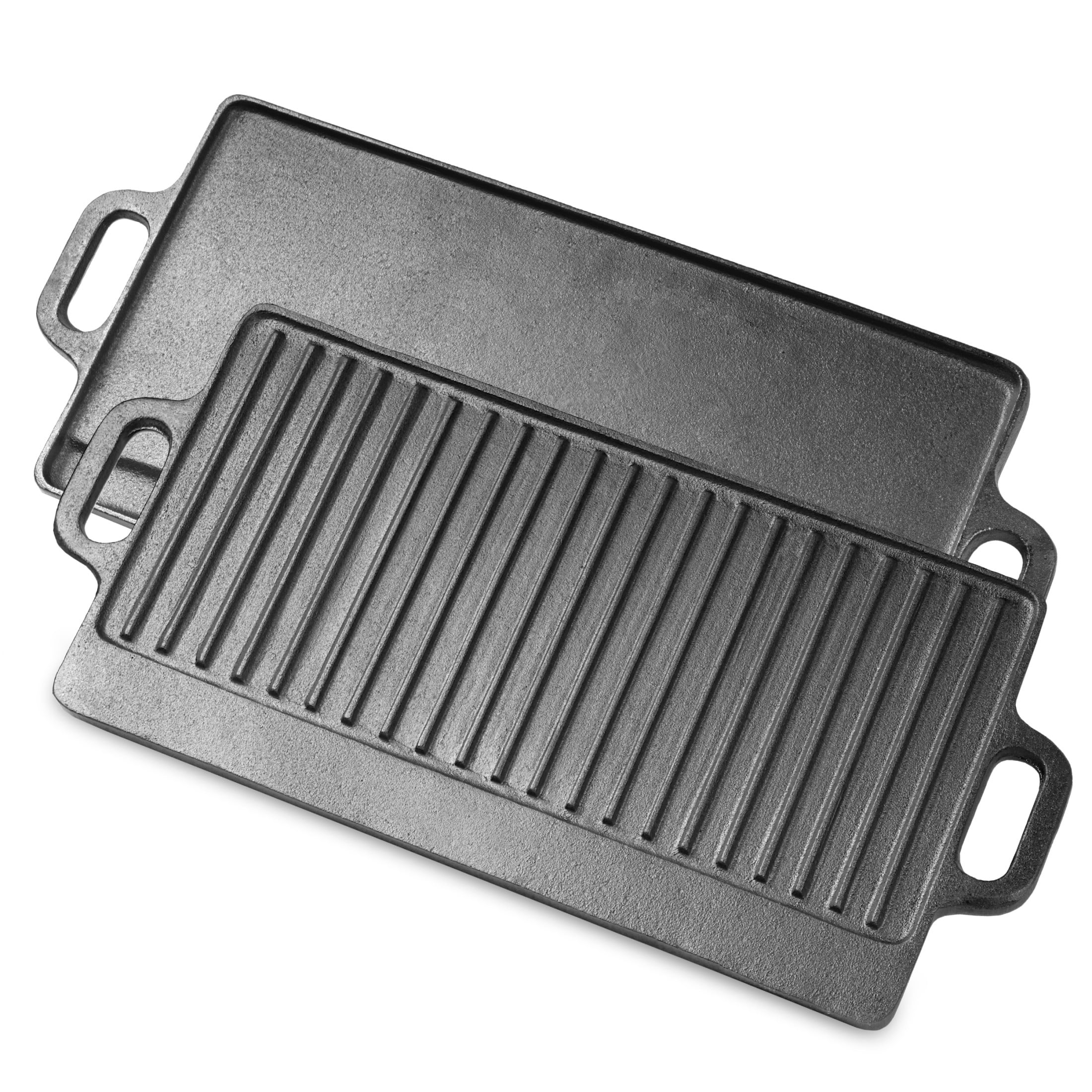 ProSource Reversible Cast Iron Griddle with Handles, 19.5" x 9"