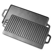 ProSource 2-in-1 Reversible & Preseasoned 19.5  x 9  Cast Iron Griddle