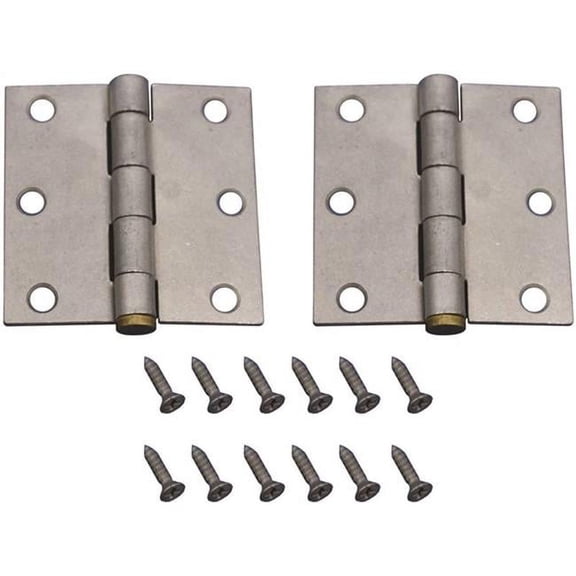 ProSource 2813285 Door Hinge, 3 in L x 3 in W Door Leaf, 6 Holes, 2.2 mm Thick Leaf, Steel, Mechanic