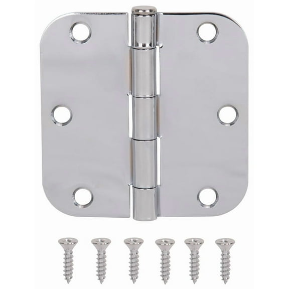 ProSource 20347BCX Door Hinge, Steel, Chrome, Loose Pin, 180 deg Range of Motion, Screw Mounting