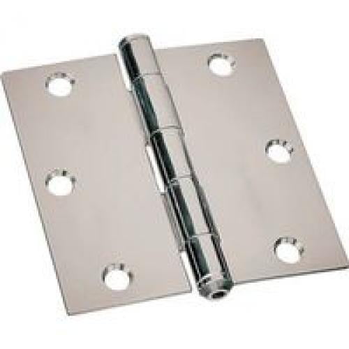 ProSource 2897569 Wide Utility Hinge, 4 Hole, 2 in L x 2 in W Door Leaf, Steel, Zinc Plated