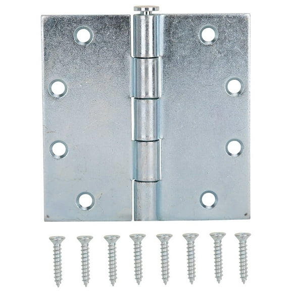 ProSource 2918472 Wide Utility Hinge, 8 Hole, 5 in L x 5 in W Door Leaf, Steel, Zinc Plated