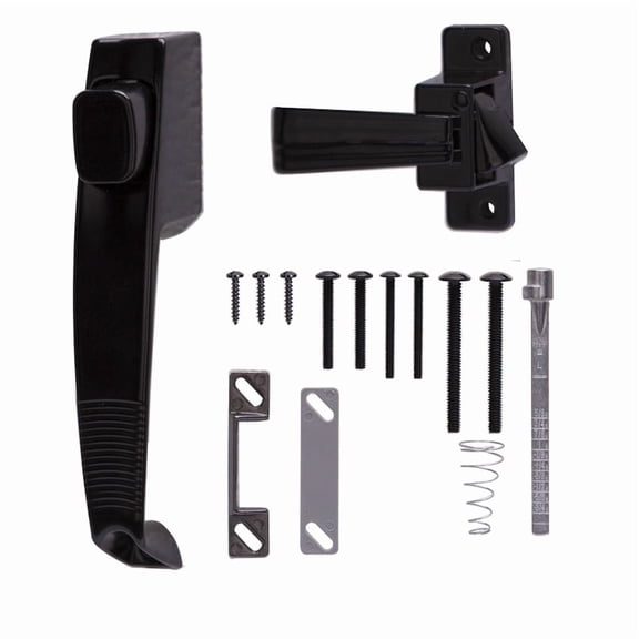 ProSource 47020-U-PS Rectangular Door Pushbutton Latch, Die-Cast Zinc, Black