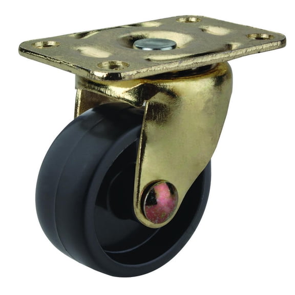 ProSource 7111842 1.25" Caster Plate, Zinc Plated, Black