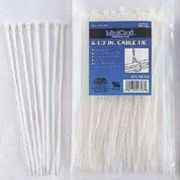 MINTCRAFT CV165-1003L ProSource Cable Tie, Nylon, 6-1/2 in L, 6.5", Clear