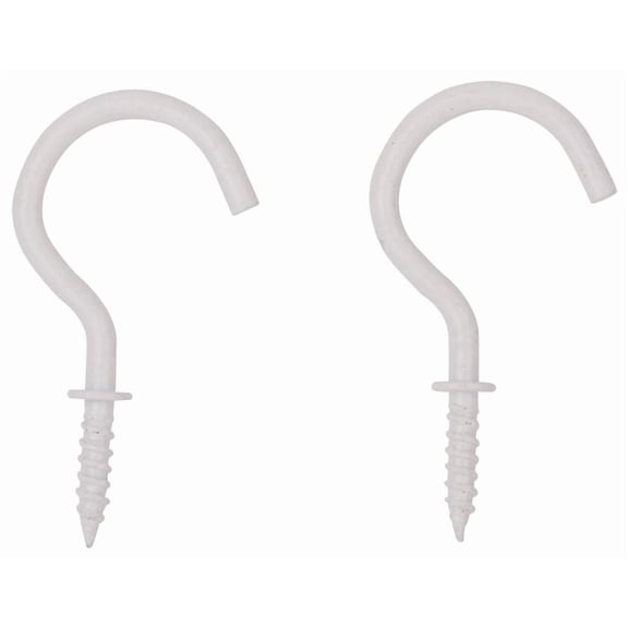 ProSource Cup Hook Steel Polished Brass White Painted