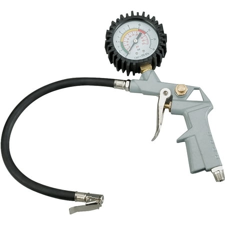 ProSource DQ1103L Tire Inflator with Gauge, 0 to 220 psi Pressure, 0 to 220 psi Gauge, Die-Cast Metal, Gray