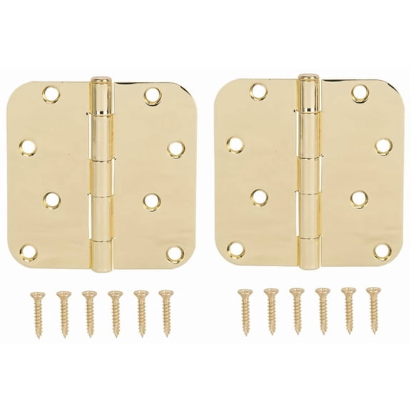 ProSource BH-402PB-PS Door Hinge, Steel, Bright Brass, Loose Pin, 180 deg Range of Motion, Screw Mounting