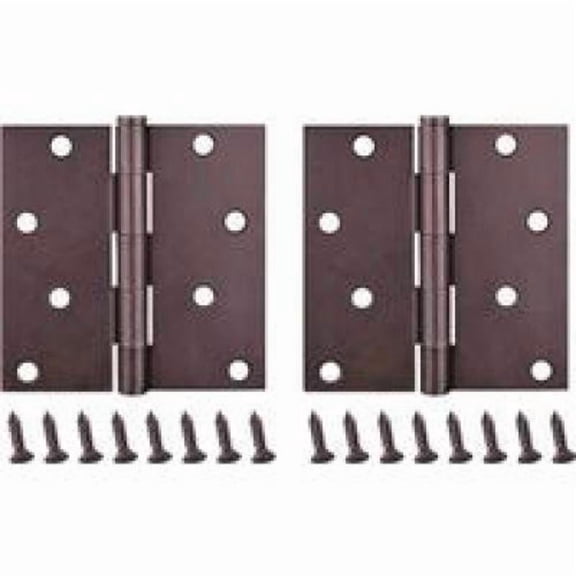 ProSource BH-502ORB-Psdoor Hingesbh-502ORB-PS Door Hinge, 4 in L x 4 in W Door Leaf, 8 Holes, 2Mm Thick Leaf, Steel, Oil Rubbed Bronze