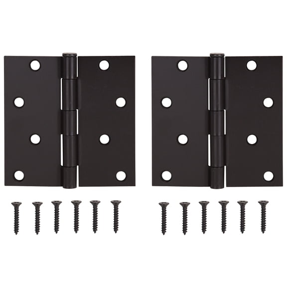 ProSource Door Hinge 4 In L X 4 In W Door Leaf 8 Holes 2.2 Mm Thick Leaf Steel Oil Rubbed Bronze