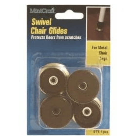 ProSource FE-51143-PS Furniture Slide Glide, PE/Steel, Black, Brass, 1-1/8 x 1-1/4 x 1-1/8 in Dimensions