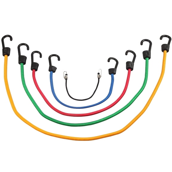 ProSource 7725161 Braided Stretch Cord Set, Steel Hook, Hook End