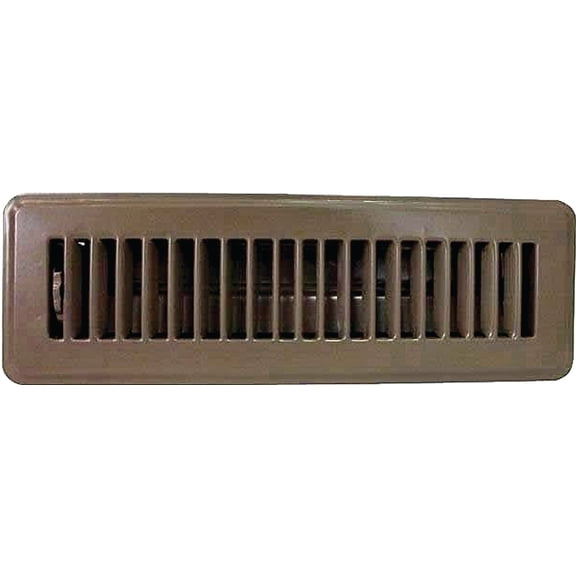 ProSource FR01-2X10B Floor Register, 3-7/8 in L, 9-5/8 in W, Metal, Brown